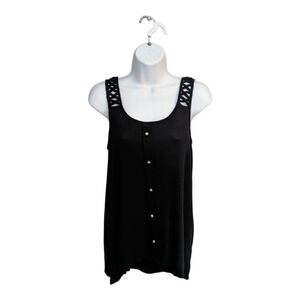 Lily Morgan Button Down  Tank Top Black S